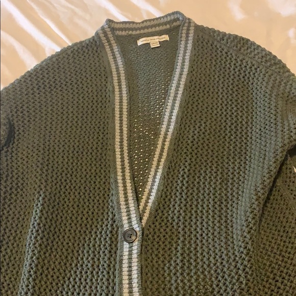 Dark Green Knit Cardigan - Picture 6 of 8